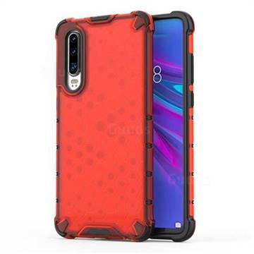 Honeycomb TPU + PC Hybrid Armor Shockproof Case Cover for Huawei P30 - Red