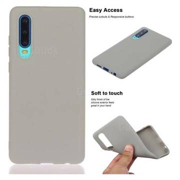 Soft Matte Silicone Phone Cover for Huawei P30 - Gray