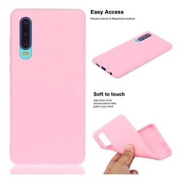 Soft Matte Silicone Phone Cover for Huawei P30 - Rose Red