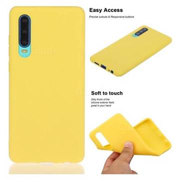 Soft Matte Silicone Phone Cover for Huawei P30 - Yellow