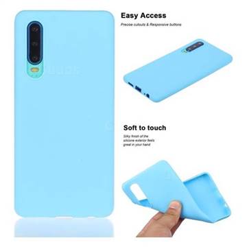 Soft Matte Silicone Phone Cover for Huawei P30 - Sky Blue