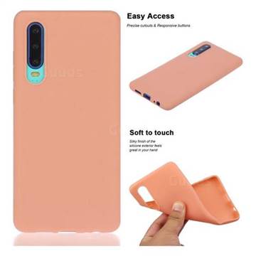Soft Matte Silicone Phone Cover for Huawei P30 - Coral Orange