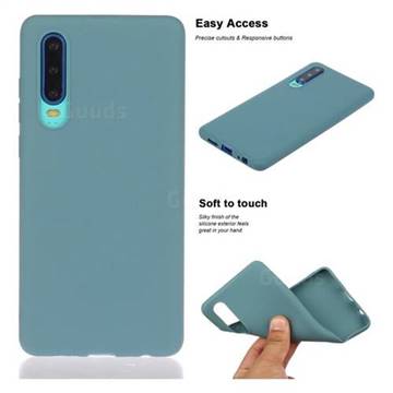 Soft Matte Silicone Phone Cover for Huawei P30 - Lake Blue