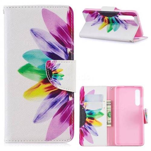 Seven-color Flowers Leather Wallet Case for Huawei P30