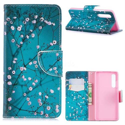 Blue Plum Leather Wallet Case for Huawei P30
