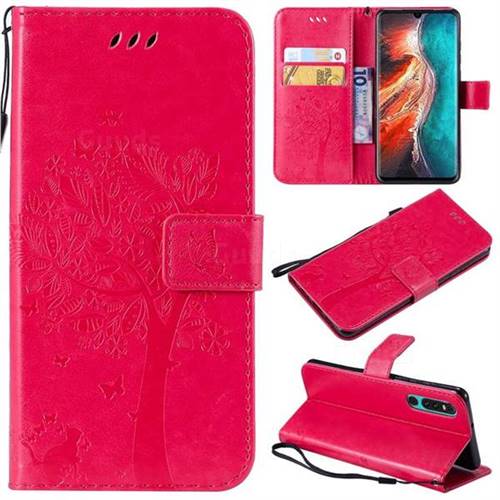 Embossing Butterfly Tree Leather Wallet Case for Huawei P30 - Rose