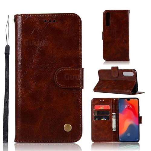 Luxury Retro Leather Wallet Case for Huawei P30 - Brown
