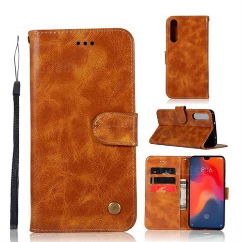 Luxury Retro Leather Wallet Case for Huawei P30 - Golden