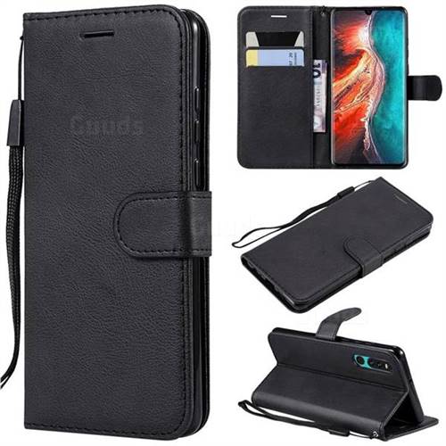 Retro Greek Classic Smooth PU Leather Wallet Phone Case for Huawei P30 - Black