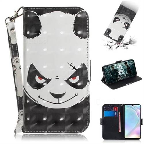 Angry Bear 3D Painted Leather Wallet Phone Case for Huawei P30