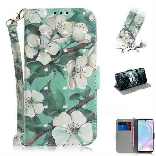 Watercolor Flower 3D Painted Leather Wallet Phone Case for Huawei P30
