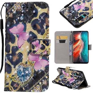 Pink Butterfly 3D Painted Leather Wallet Case for Huawei P30