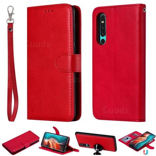 Retro Greek Detachable Magnetic PU Leather Wallet Phone Case for Huawei P30 - Red
