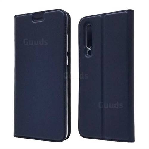 Ultra Slim Card Magnetic Automatic Suction Leather Wallet Case for Huawei P30 - Royal Blue