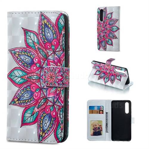 Mandara Flower 3D Painted Leather Phone Wallet Case for Huawei P30