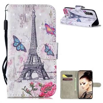 Paris Tower 3D Painted Leather Wallet Phone Case for Huawei P30