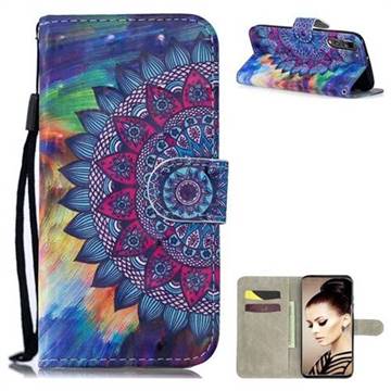 Oil Painting Mandala 3D Painted Leather Wallet Phone Case for Huawei P30