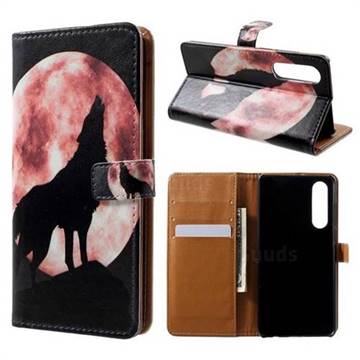 Moon Wolf Leather Wallet Case for Huawei P30