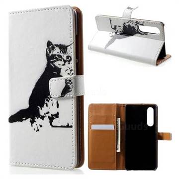 Cute Cat Leather Wallet Case for Huawei P30
