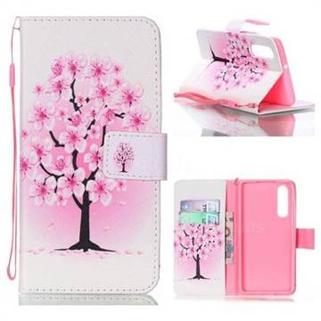 Peach Flower Leather Wallet Phone Case for Huawei P30