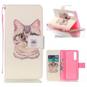 Lovely Cat Leather Wallet Phone Case for Huawei P30