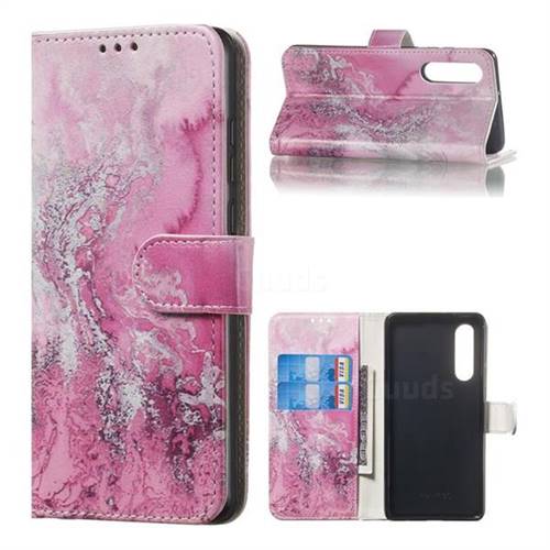 Pink Seawater PU Leather Wallet Case for Huawei P30