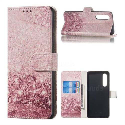 Glittering Rose Gold PU Leather Wallet Case for Huawei P30
