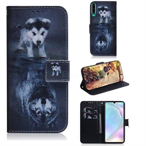 Wolf and Dog PU Leather Wallet Case for Huawei P30