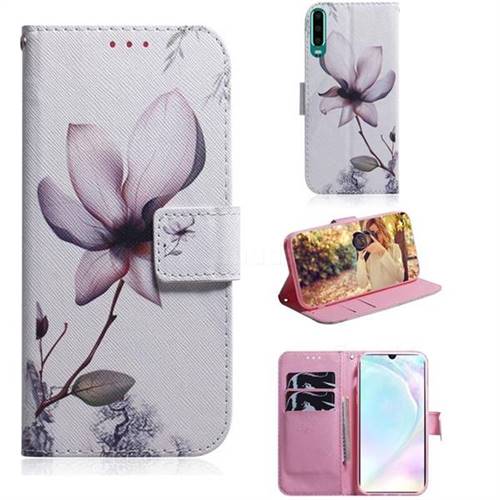 Magnolia Flower PU Leather Wallet Case for Huawei P30