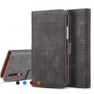 Luxury Vintage Mesh Monternet Leather Wallet Case for Huawei P30 - Black