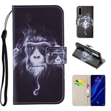 Chimpanzee PU Leather Wallet Phone Case Cover for Huawei P30