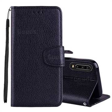 Litchi Pattern PU Leather Wallet Case for Huawei P30 - Black