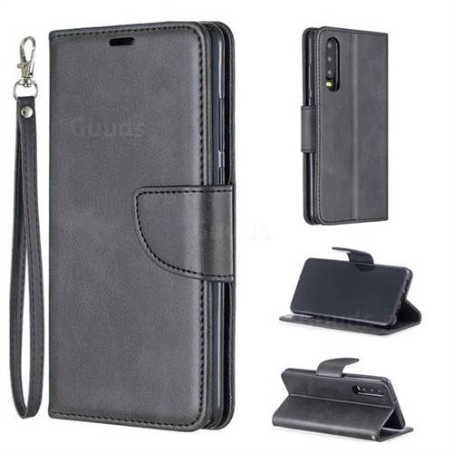 Classic Sheepskin PU Leather Phone Wallet Case for Huawei P30 - Black