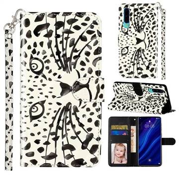 Leopard Panther 3D Leather Phone Holster Wallet Case for Huawei P30