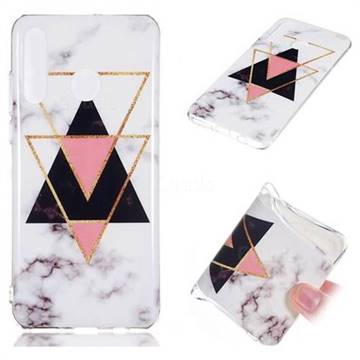 Inverted Triangle Black Soft TPU Marble Pattern Phone Case for Huawei P30 Lite