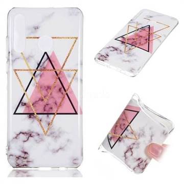 Inverted Triangle Powder Soft TPU Marble Pattern Phone Case for Huawei P30 Lite