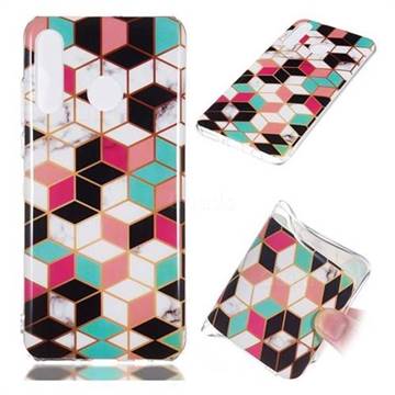 Three-dimensional Square Soft TPU Marble Pattern Phone Case for Huawei P30 Lite