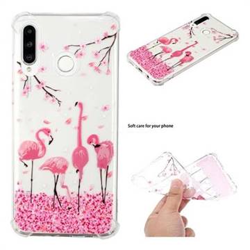 Cherry Flamingo Anti-fall Clear Varnish Soft TPU Back Cover for Huawei P30 Lite