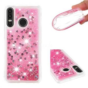 Dynamic Liquid Glitter Quicksand Sequins TPU Phone Case for Huawei P30 Lite - Rose