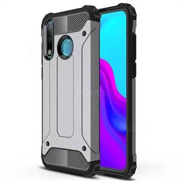 King Kong Armor Premium Shockproof Dual Layer Rugged Hard Cover for Huawei P30 Lite - Silver Grey
