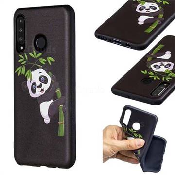 Bamboo Panda 3D Embossed Relief Black Soft Back Cover for Huawei P30 Lite