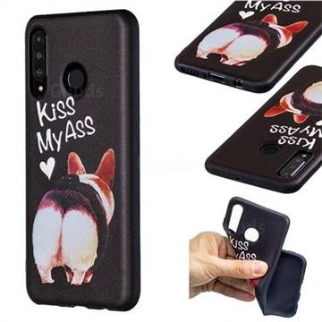 Lovely Pig Ass 3D Embossed Relief Black Soft Back Cover for Huawei P30 Lite