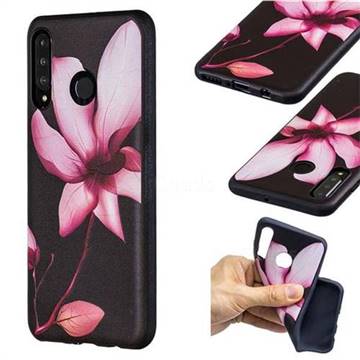 Lotus Flower 3D Embossed Relief Black Soft Back Cover for Huawei P30 Lite