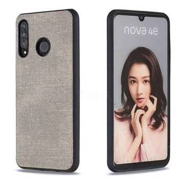 Canvas Cloth Coated Soft Phone Cover for Huawei P30 Lite - Light Gray