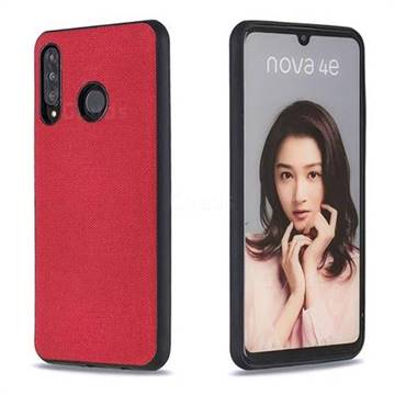 Canvas Cloth Coated Soft Phone Cover for Huawei P30 Lite - Red