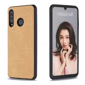 Canvas Cloth Coated Soft Phone Cover for Huawei P30 Lite - Brown