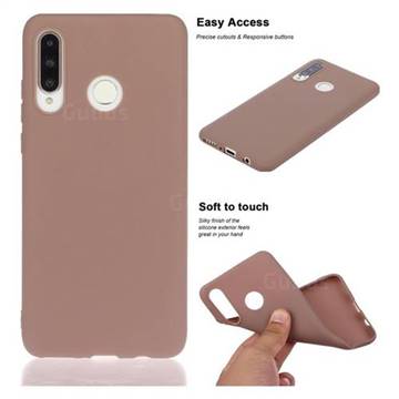 Soft Matte Silicone Phone Cover for Huawei P30 Lite - Khaki