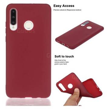 Soft Matte Silicone Phone Cover for Huawei P30 Lite - Wine Red