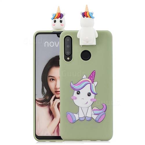 Cute Unicorn Soft 3D Climbing Doll Stand Soft Case for Huawei P30 Lite