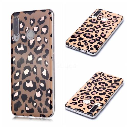 Leopard Galvanized Rose Gold Marble Phone Back Cover for Huawei P30 Lite